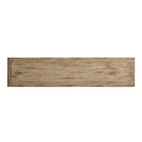 Additional view of Sagehill Pedestal Console Table, featuring distressed, solid wood, and a single central pedestal base.