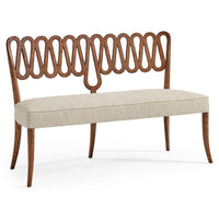 Additional view of Ampney Dining Bench, featuring upholstered textile, wood, fabric, and armless open sides.