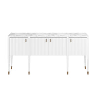 Eave II Sideboard with Stone Top-Uplifting White