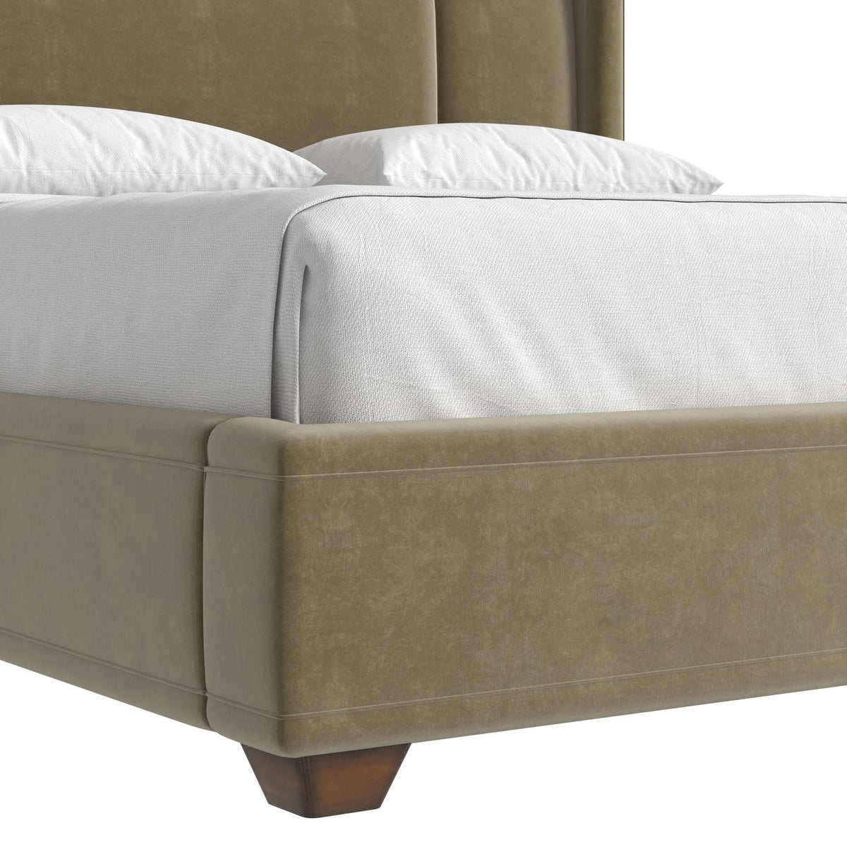 Harbor King Upholstered Bed - Camel - Lakeside Sepia