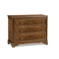 Viceroy Bachelors Chest, shown in warm walnut brown and amber brown with wood veneer and solid wood.