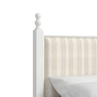 Haven Queen Upholstered Finial Bed - Warm White