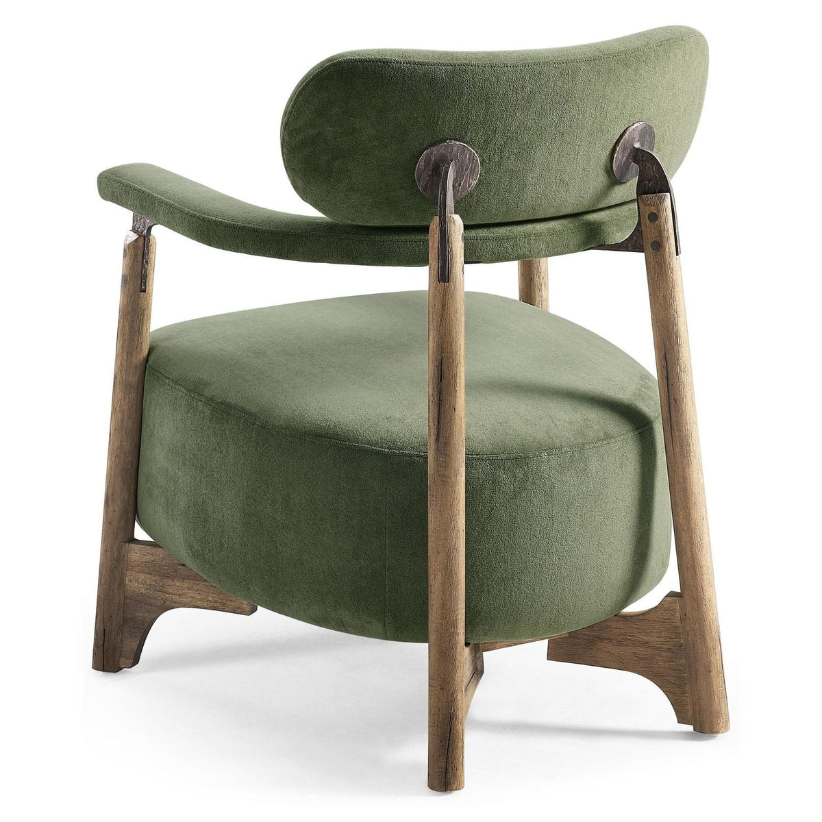 Additional view of Stone Ridge Occasional Chair in sage green and natural wood brown.