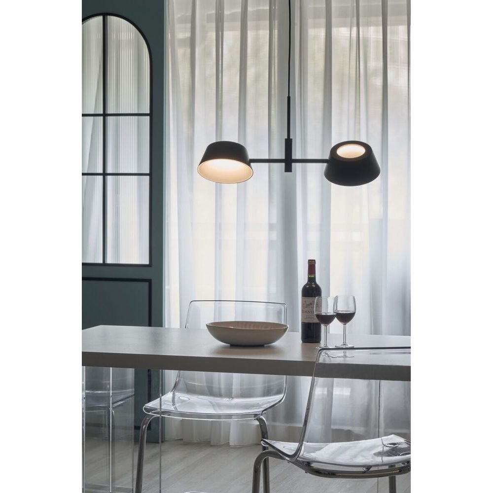 OLO XL P2 Pendant, shown in black with metal, aluminum, and ceiling-suspended pendant.