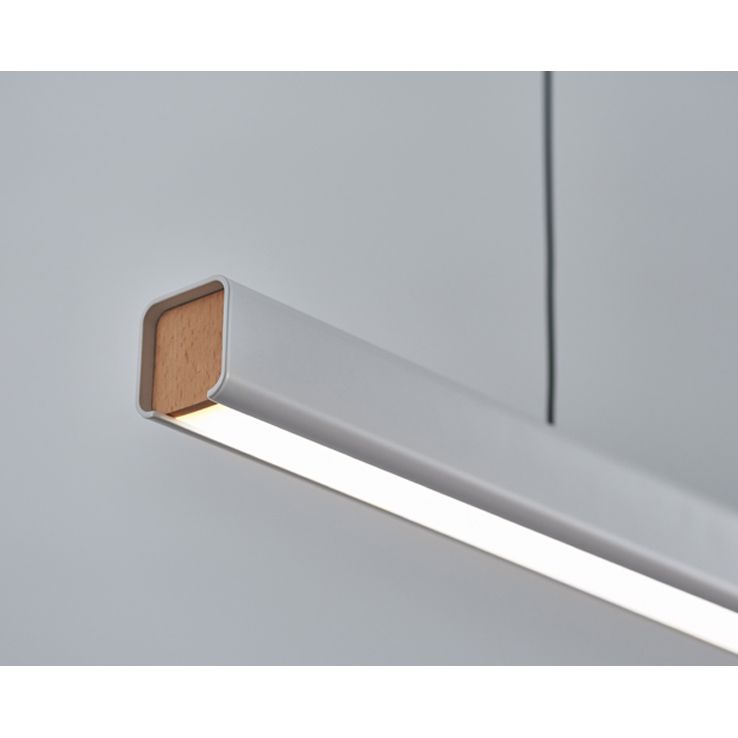Additional view of Mumu Linear Pendant XL in white and black, featuring ceiling-suspended pendant.