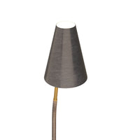 Alternate view of Arcadia Floor Lamp, featuring matte wood finish, fabric, metal, and floor-standing stem.