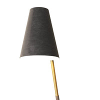 Arcadia Floor Lamp, shown in black and brass gold with fabric, metal, and floor-standing stem.