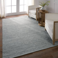 Fika Handmade Solid Gray/ Light Blue Area Rug (4'X6')