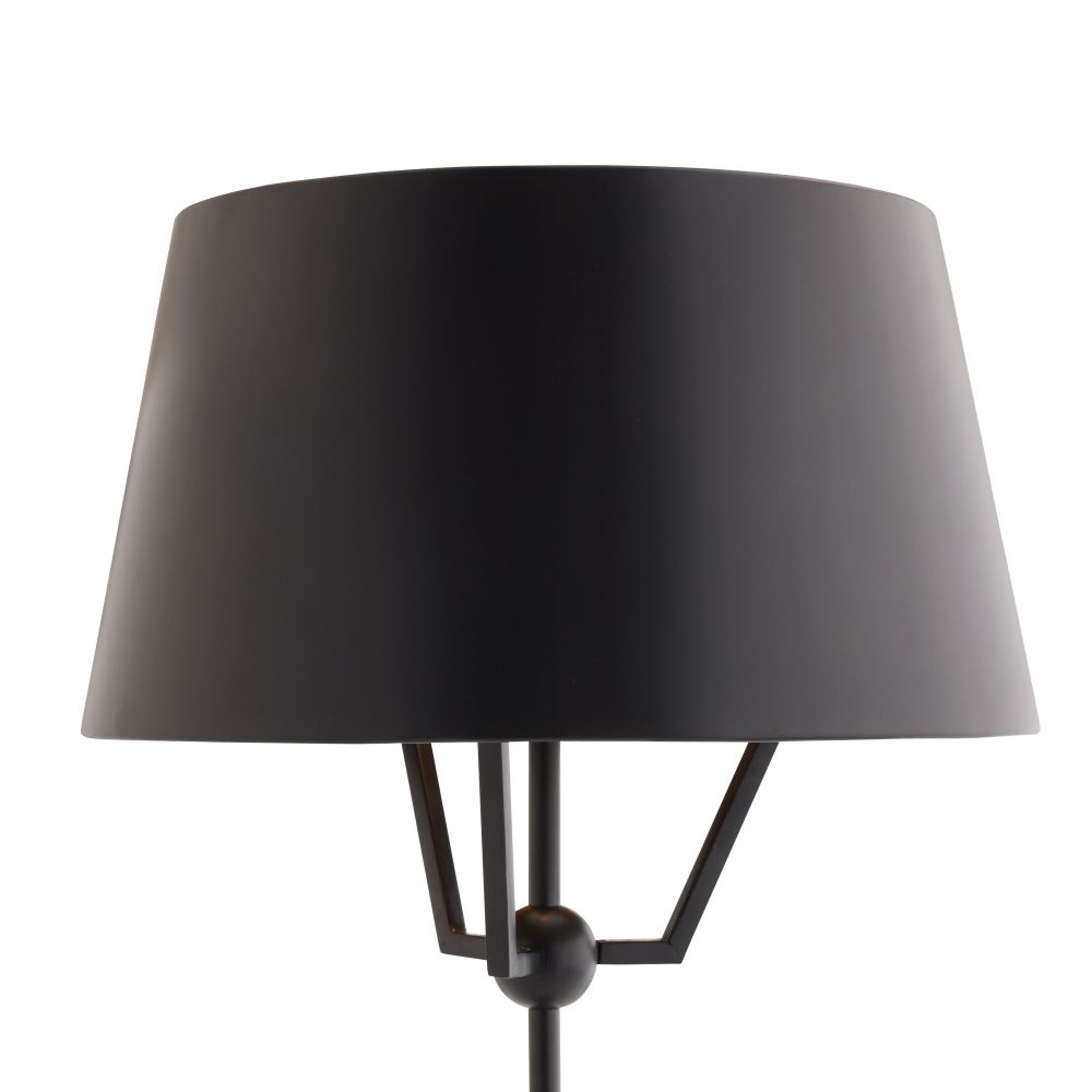 Additional view of Varga Lamp in black and gray, featuring matte finish and a stable weighted stone base.