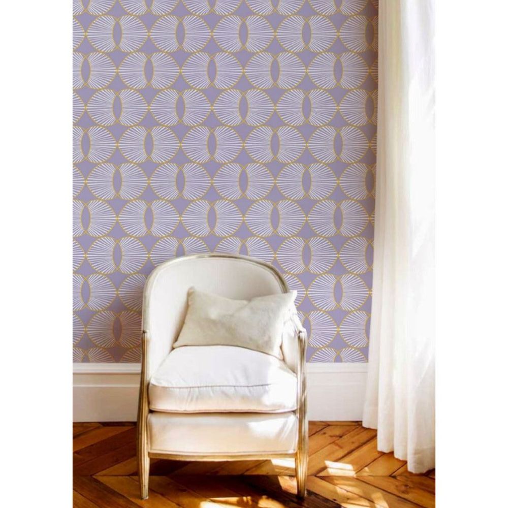 Alternate view of Paume Wallpaper in blush pink and lavender.