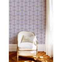 Alternate view of Paume Wallpaper in blush pink and lavender.