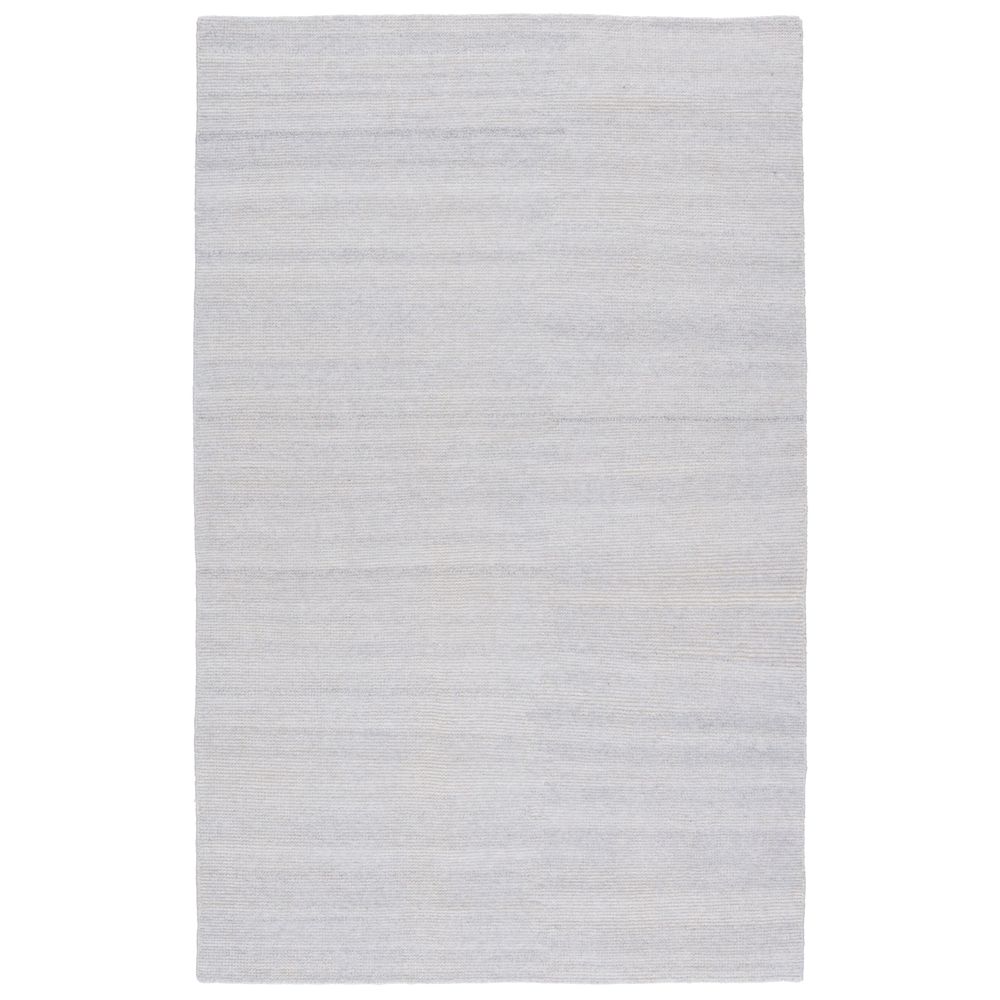 Henshaw Solid Silver/ Gray Area Rug (7'10"X10'10") with woven fiber, synthetic outdoor yarn, and low-profile pile.