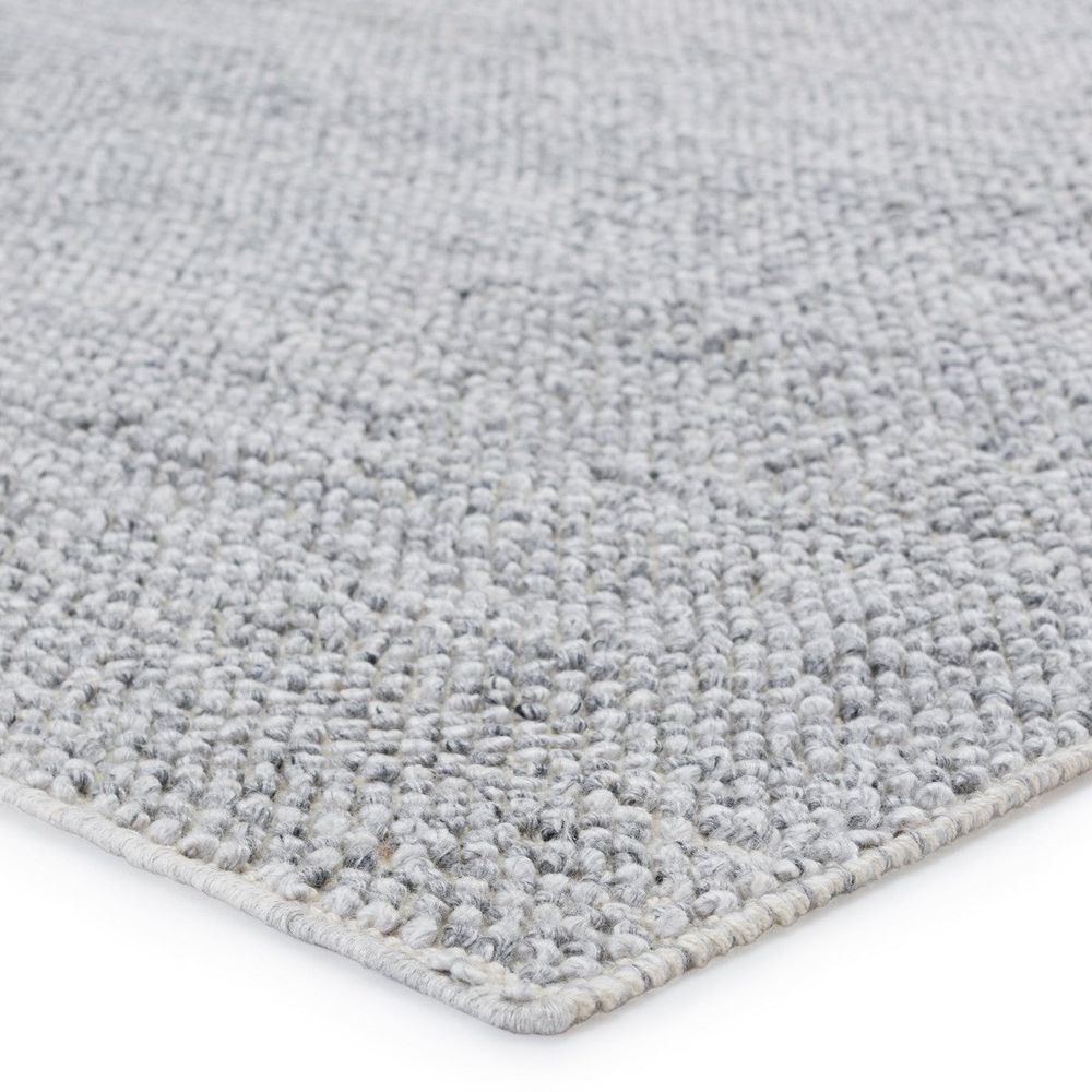 Alternate view of Arise Solid Gray/ Ivory Area Rug (2'X3') in light gray and heathered gray with rectangular flat area rug.
