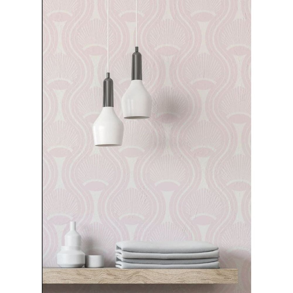 Additional view of Riviere Wallpaper in black and navy blue, featuring matte finish and repeating pattern.
