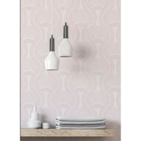Additional view of Riviere Wallpaper in black and navy blue, featuring matte finish and repeating pattern.