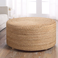 Additional view of Sonata Handmade Solid Tan Stool (36"X36"X18") in tan and natural beige.