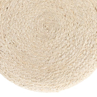 Alternate view of Teiko Handmade Solid Beige Stool (16"X16"X16"), featuring jute, sisal, and fixed four-leg base.