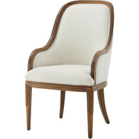 Alternate view of Dorchester Armchair in ivory and medium walnut brown.