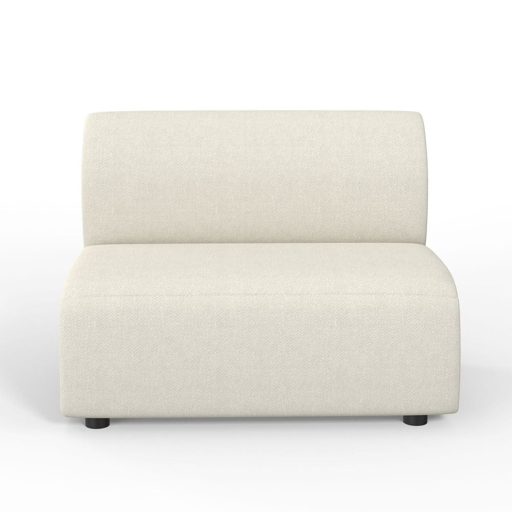 Moritz Sectional Armless Piece Alabaster Fabric, shown in alabaster and cream with fabric and upholstery textile.