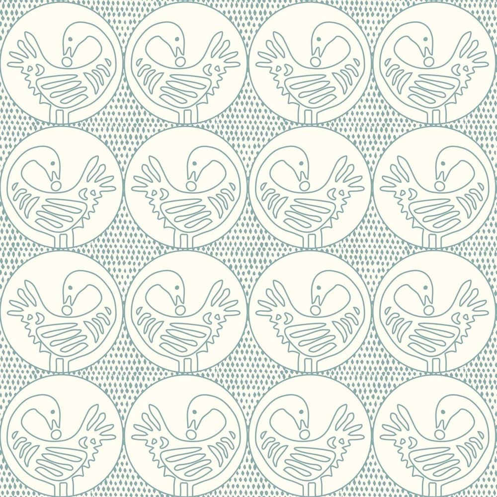 Sankofa Wallpaper-Mitchell Black-MITCHB-WCFM7-TL-PM-10-Wall DecorPatterns Turquoise Linen-Premium Matte Paper-8-France and Son