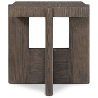 Additional view of Urbane Side Table, featuring wire-brushed finish, wood, pine, and open lower shelf/compartment.