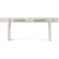 Alternate view of Urbane Console Table, featuring wire-brushed finish, wood, metal, and two integrated drawers.