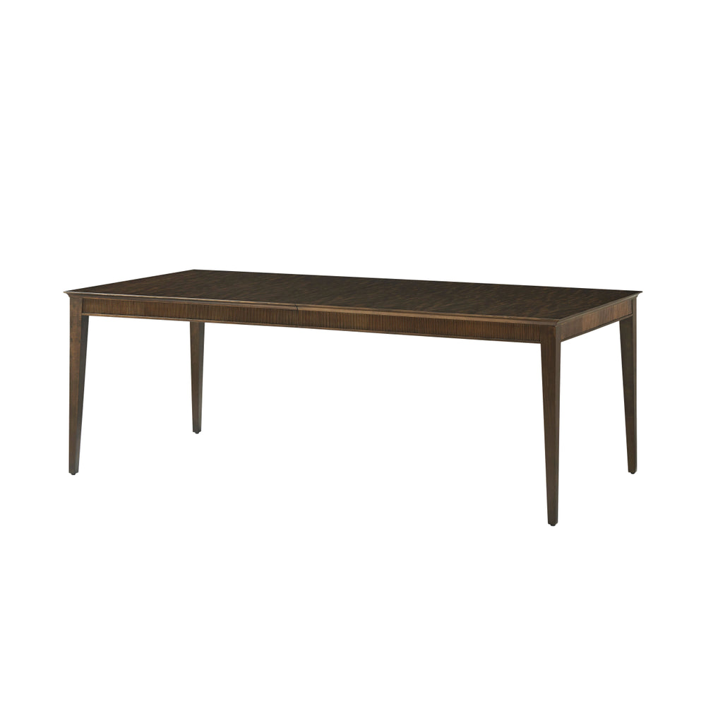 Additional view of Lido Rectangular Dining Table in dark brown and bistre.