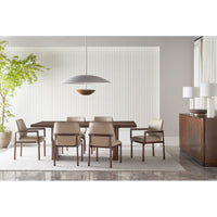Alternate view of Kesden Extension Dining Table in dark brown and espresso.