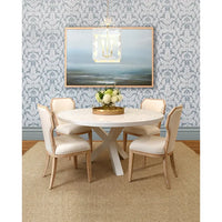 Alternate view of Tally Dining Chair With Curved Angle Back, featuring upholstered, wood, fabric, and a armless frame.