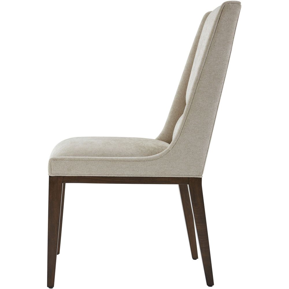 Additional view of Lido Upholstered Dining Side Chair in greige and warm taupe, featuring armless side chair.