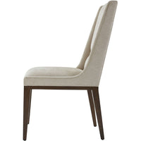 Additional view of Lido Upholstered Dining Side Chair in greige and warm taupe, featuring armless side chair.