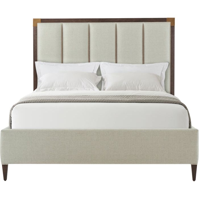 Alternate view of Embassy US Queen Bed in greige and light beige.
