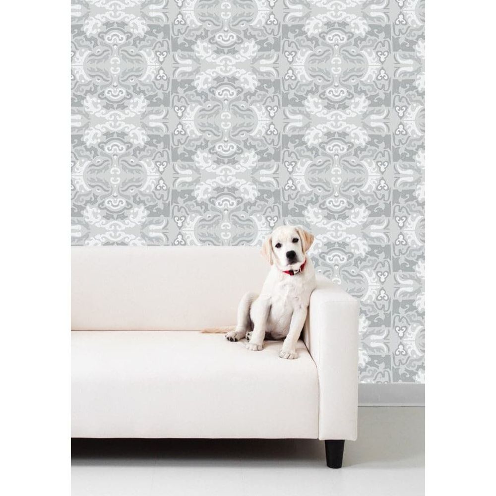 Alternate view of Foo You Looking At Wallpaper, featuring matte printed finish, paper, and continuous wall covering.