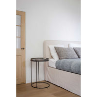 Additional view of Tray Side Table in black and charcoal, featuring matte finish and a interchangeable tray top.