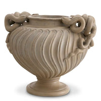 Vase Antonine antique look finish, shown in beige and taupe with ceramic and composite stone.