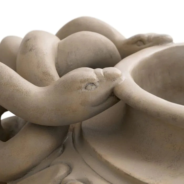 Additional view of Vase Antonine antique look finish in beige and taupe.