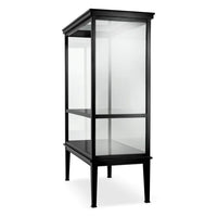 Additional view of Cabinet Gallery black finish in black and clear, featuring enclosed glass display case.