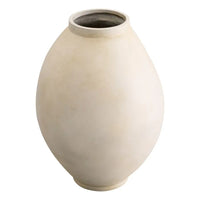 Additional view of Vase Moon Jar sandstone finish L in ivory and warm beige.