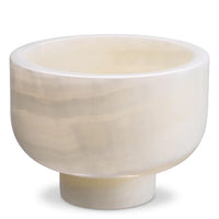 Bowl Fayum onyx, shown in ivory and cream with onyx, natural stone, and open vessel cavity.