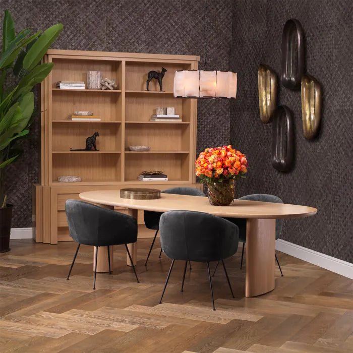Alternate view of Cabinet Metropolitan L natural oak veneer in natural oak and light beige.