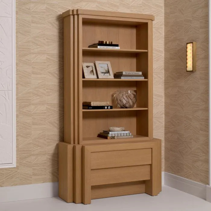 Alternate view of Cabinet Metropolitan S natural oak veneer in light natural oak and warm beige.
