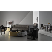Additional view of Taru Side Table in black and clear, featuring integrated lower shelf.
