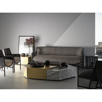 Alternate view of Element Bronze Table, featuring brushed metallic finish, metal, and solid block form.
