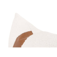 Additional view of The Split Decision 20" Essential Lumbar Pillow, Set of 2 in ivory and cognac brown.