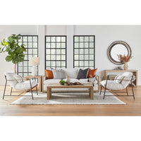 Alternate view of The Split Decision 20" Essential Lumbar Pillow, Set of 2 in ivory and cognac brown.