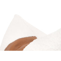 Alternate view of The Split Decision 20" Essential Pillow in white and cognac brown.