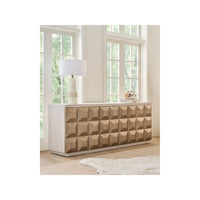 Alternate view of Dolce Credenza, featuring matte finish, wood, wood veneer, and three-door cabinet storage.