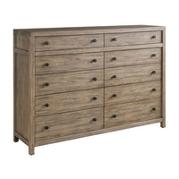 Alternate view of Boulder Ten Drawer Dresser, featuring matte finish, wood, metal, and ten drawers.