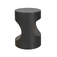Concrete Side Table, shown in charcoal gray and black with concrete and a flat circular top surface.