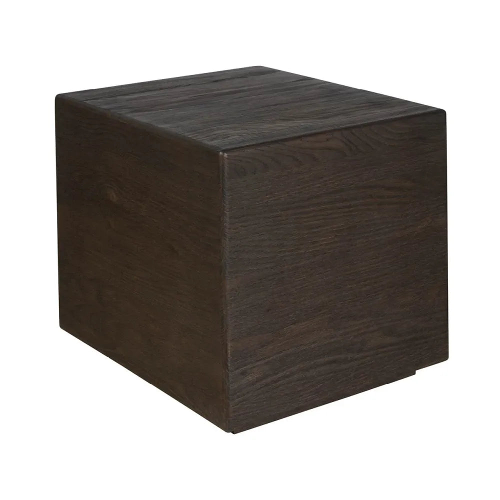 Alternate view of Sable Square End Table, featuring stained finish, wood, and a flat solid top surface.